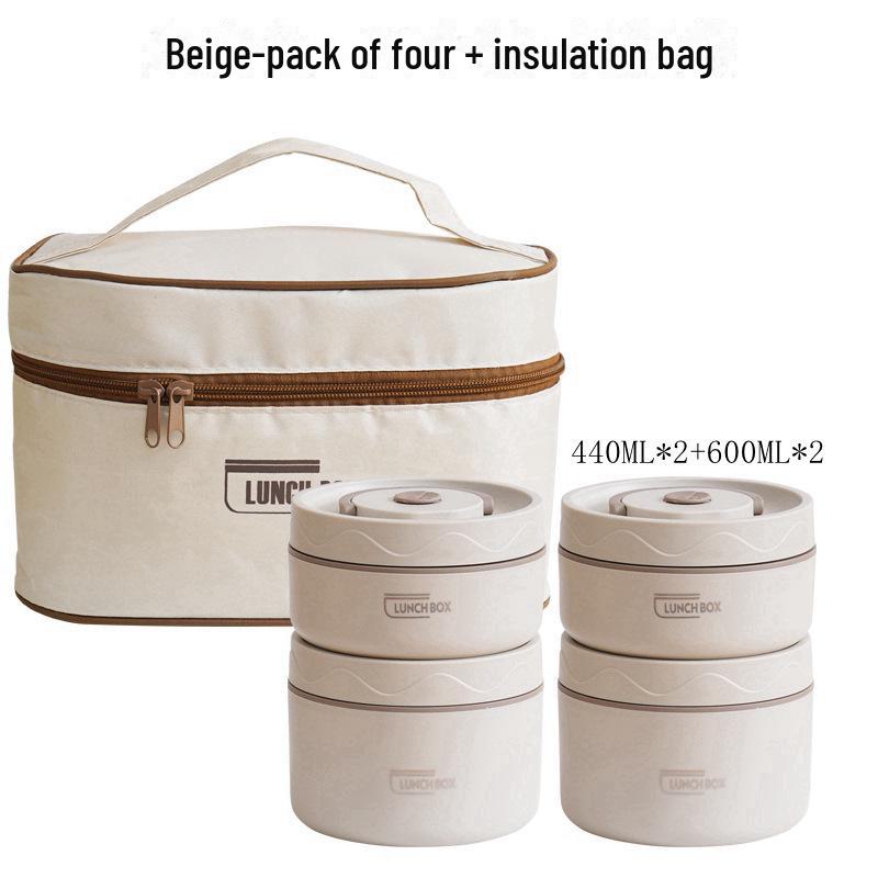 Многослойный изолированный ланч-бокс из нержавеющей стали 304 для офиса и студентов