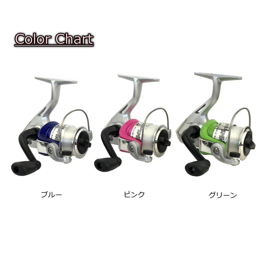 RISEWAY Маленькая спиннинговая катушка с леской Little Spin 500 Синяя #3-90м