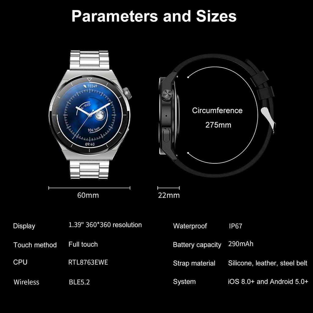 LIGE Wireless Charging Meter Smart Watch Outdoor Sports Fitness Waterproof Watch Bluetooth Call Smart Watch