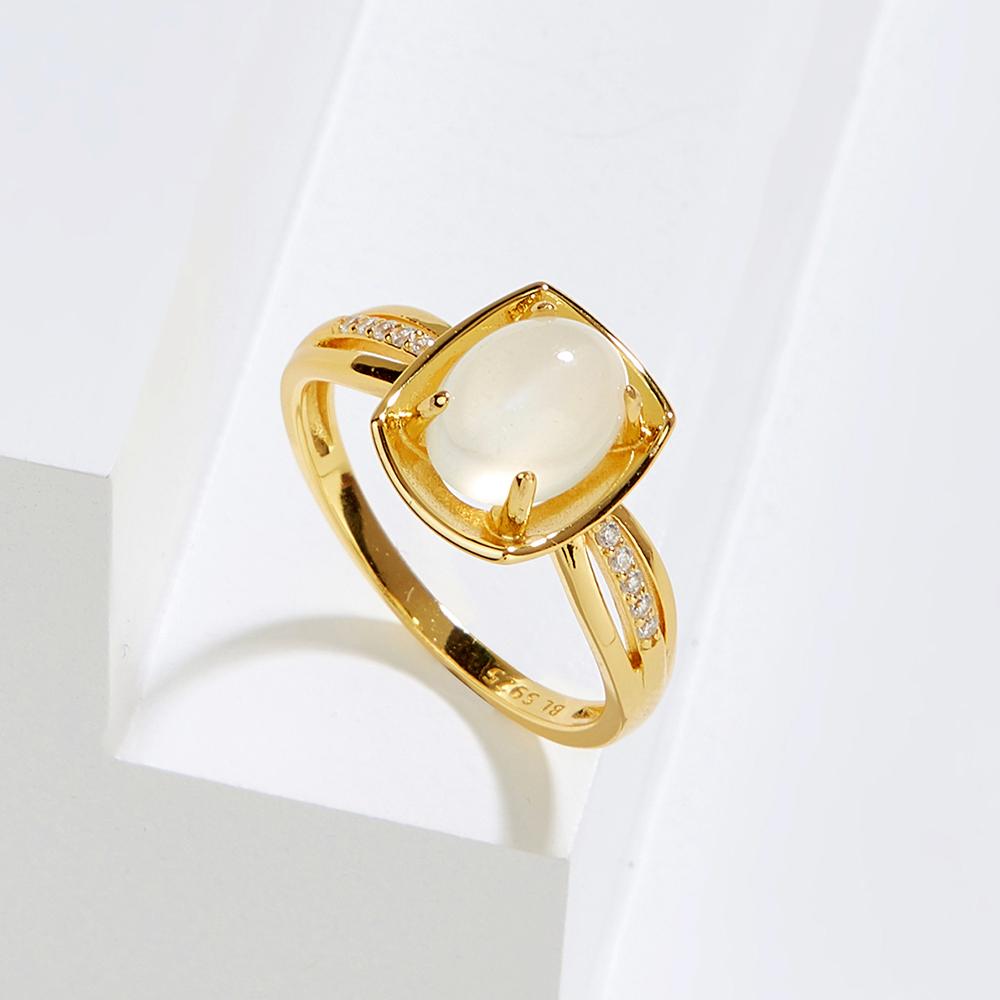 Комплект украшений из натурального белого лунного камня, овальные серьги 7*9 мм, кольцо, настоящий драгоценный камень, серебро 925 пробы, изысканные ювелирные изделия для женщин