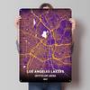Los Angeles Lakers Poster Map Metal Sign Pictures Wall Decoration Items Custom Tin Plaques for Wall Art Decoration Coffee Bar