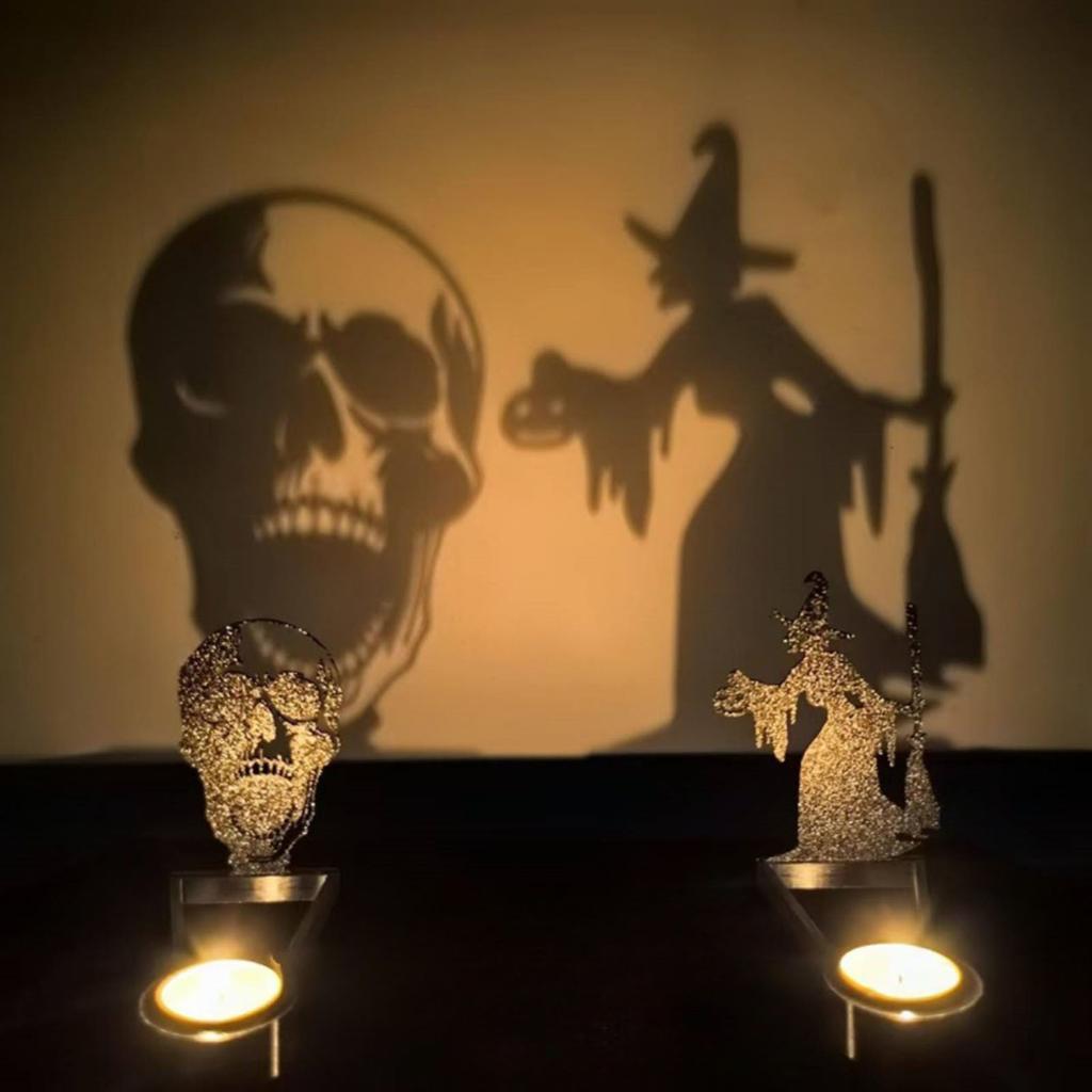 Halloween Grim Reaper Candle Holder Plastic Tabletop Decor Spooky Party Centerpiece Home Decoration