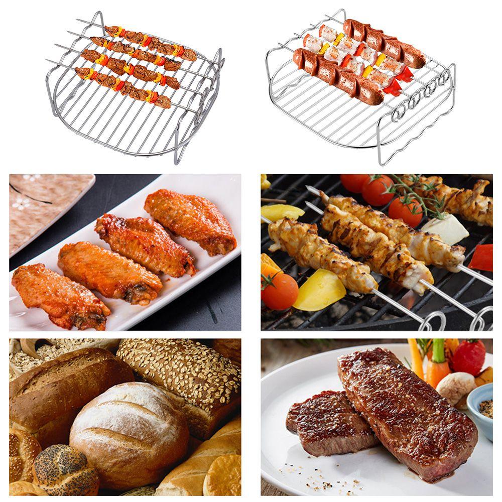 Аксессуары для аэрофритюрницы из нержавеющей стали, поднос, решетка, формы для выпечки, решетка для гриля, решетка для аэрофритюрницы
