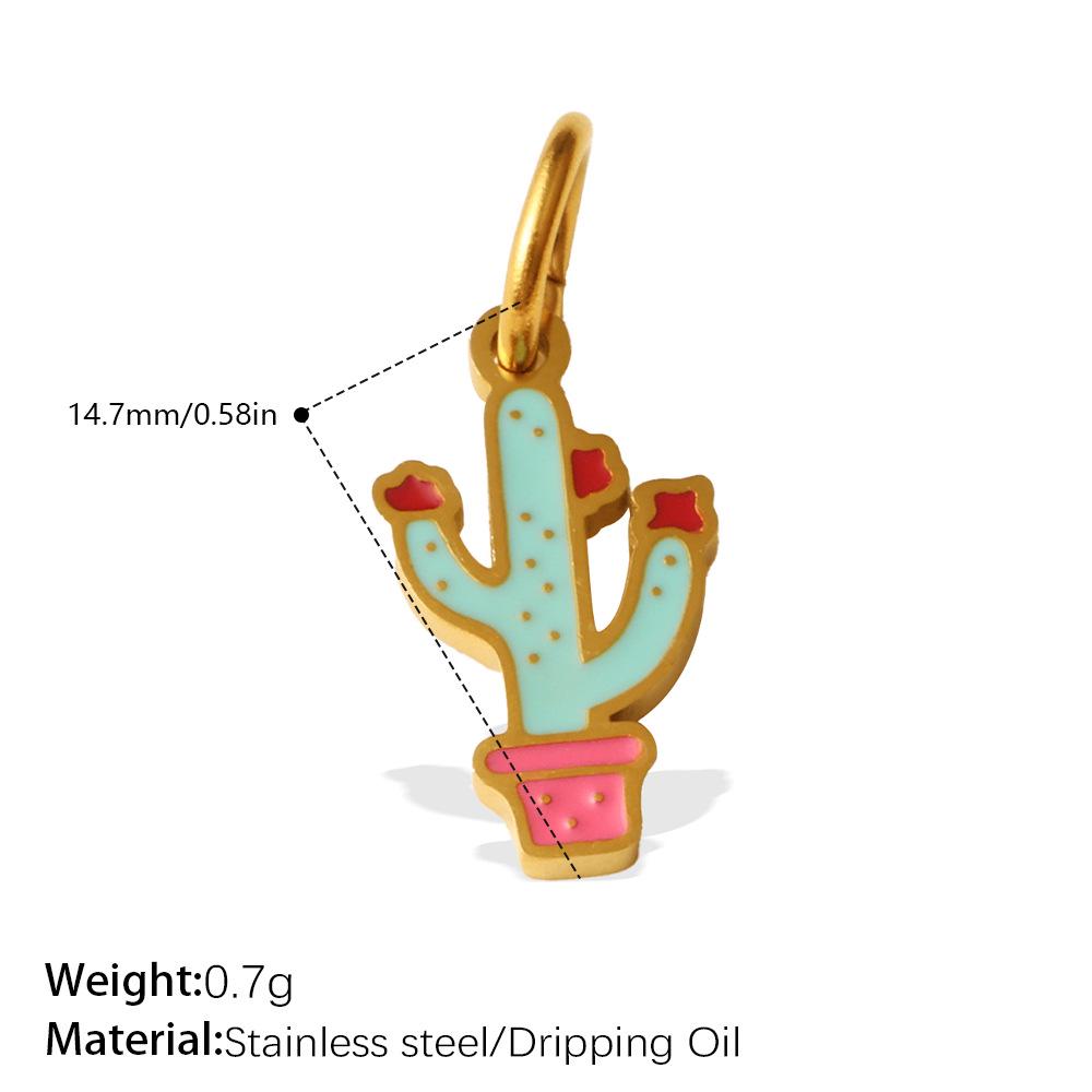 Подвеска-шарм в виде кактуса и ромашки из нержавеющей стали для браслетов и ожерелий своими руками