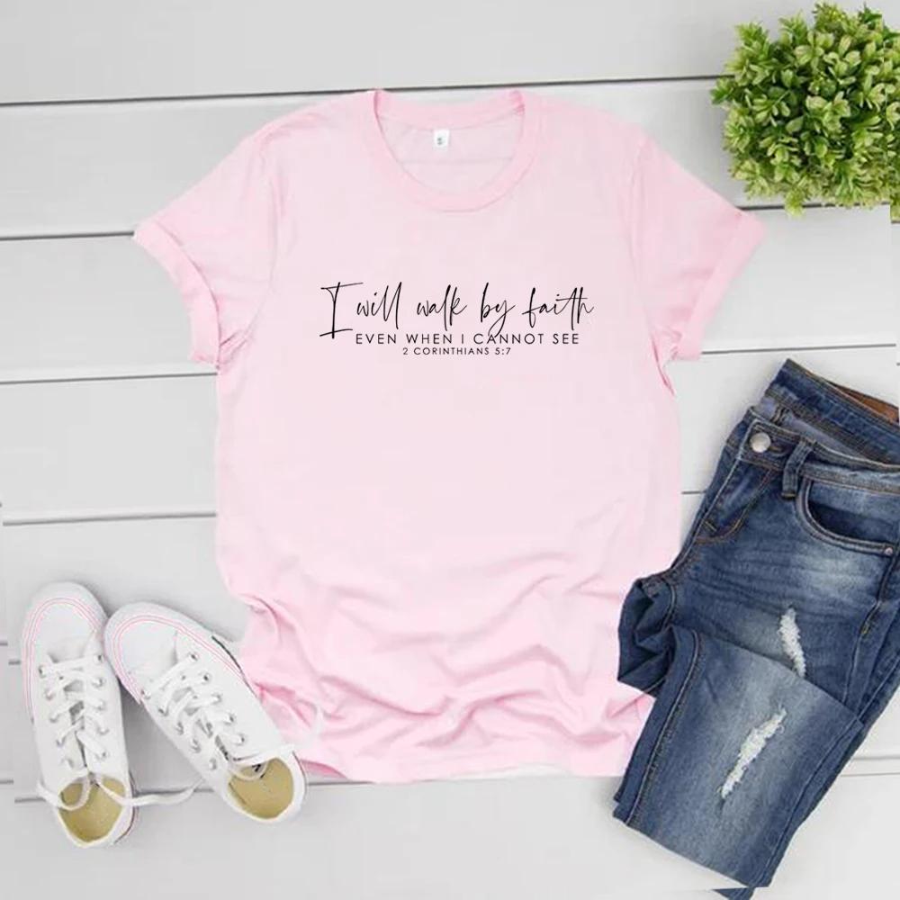 Футболка Faith, христианская футболка, топ со стихами из Библии, пасхальный подарок, женские графические футболки с коротким рукавом, повседневная футболка, уличные футболки