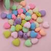 Home Party Supplies 11*10mm Solid Color Beads Rubber 50pcs Heart DIY Jewelry Accessories Making Materials Fashion