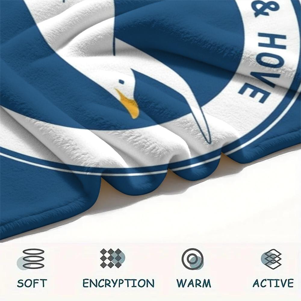 1PC Custom Name Brighton&Hove Albion Patterned Flannel Blanket Suitable For All Seasons for Home Decor Warmth and Comfort Gifts Holiday Present