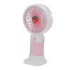 Handheld Fan Cartoon Strawberry Look USB Charging Portable Rechargeable Fan Portable with Lanyard Fo