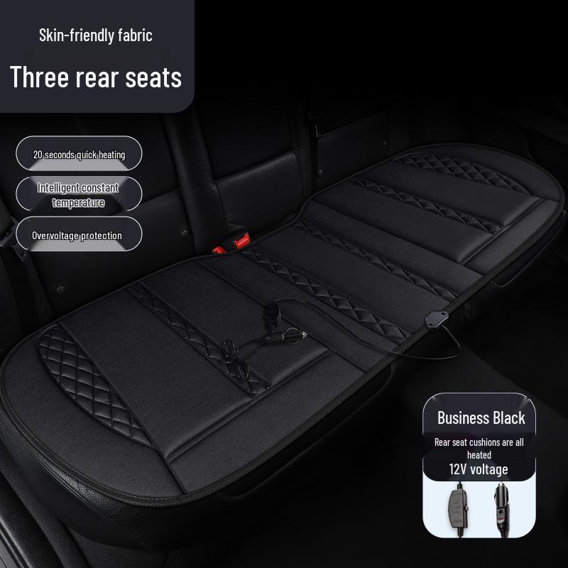 12V Heated Plush Car Seat Cushion - Winter Warmth for Front and Rear Seats