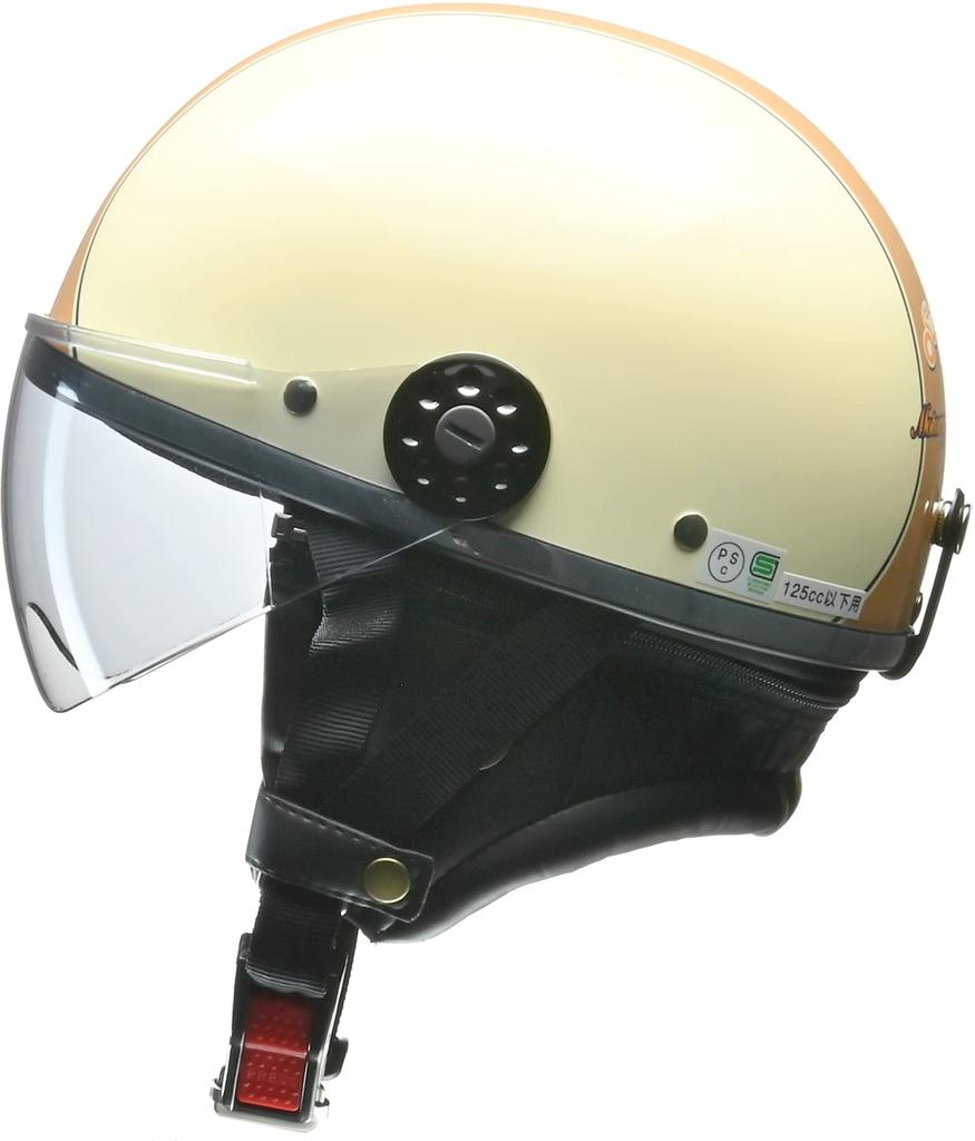 LEAD Мотоциклетный полушлем Универсальный размер O-ONE Слоновая кость/Коричневый - (57-60см)