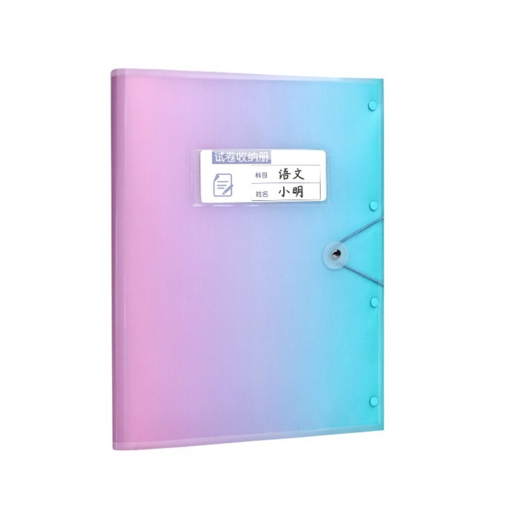 Transparent A3 File Folder Gradient Color Insert Paper Storage Booklet Document Organizer  Students