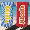 Multi Color Radial Gradient Line Name Towel Font Personalized Beach Towel Bath Towel Pool Name Towel Bath Towel