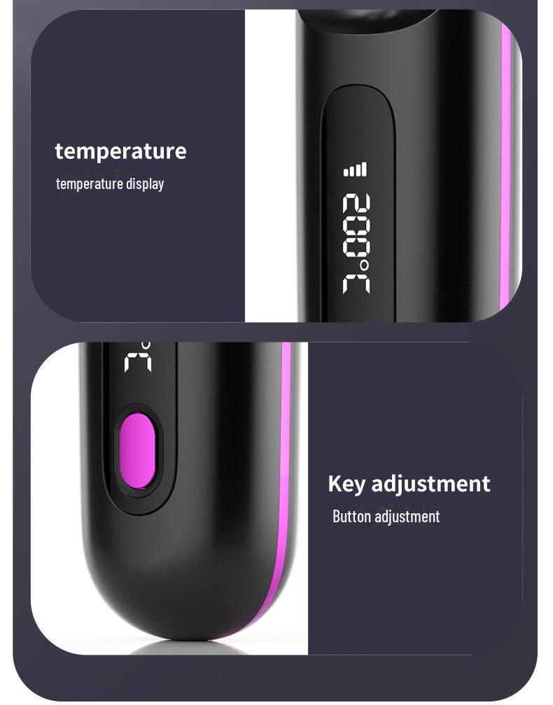 Portable Wireless Hair Straightening Comb - Anti-Scald, LCD Display, Long-Lasting Styling, Gentle On Hair, Ideal for Inner Buckle Bangs