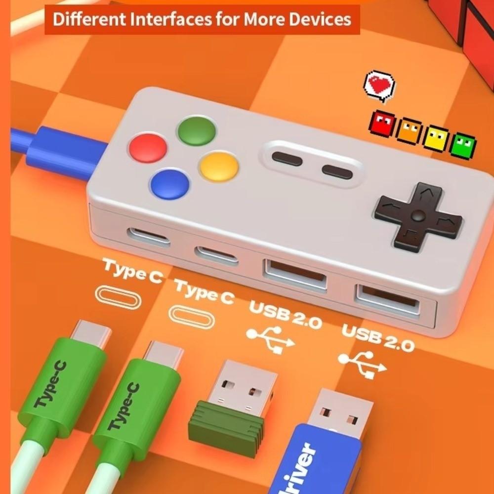 Game Controller Game Controller USB Hub Gamepad shape USB-C Adapter USB Expander For Laptop