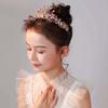 Элегантная розовая цветочная корона Винтажная принцесса Стразы Тиара Барочная корона Аксессуар для волос Свадьба