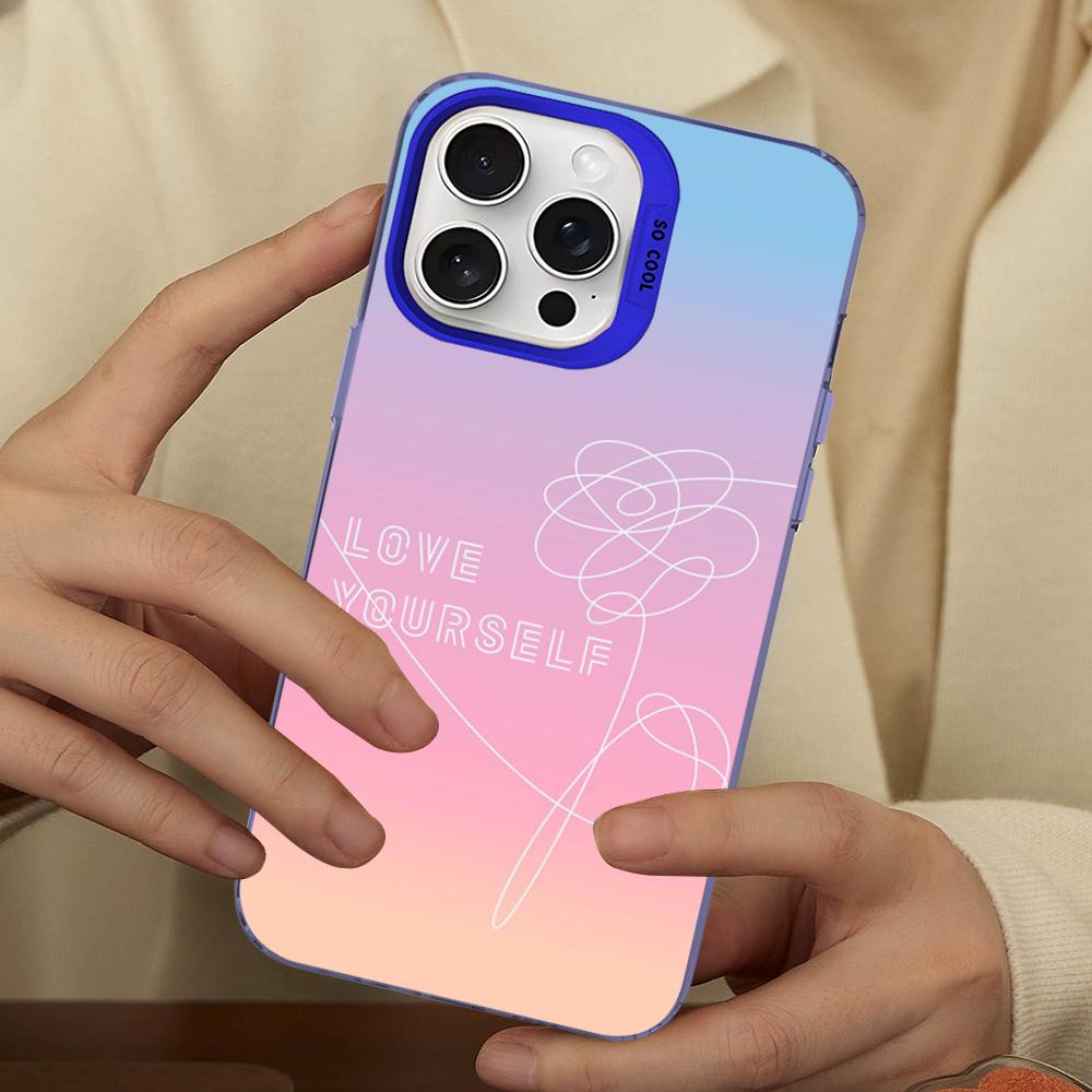Милый чехол для телефона 'Люби себя' для iPhone 16 15 14 13 12 11 Pro Max X XR XSMAX 8 7 Plus Матовый противоударный задний чехол