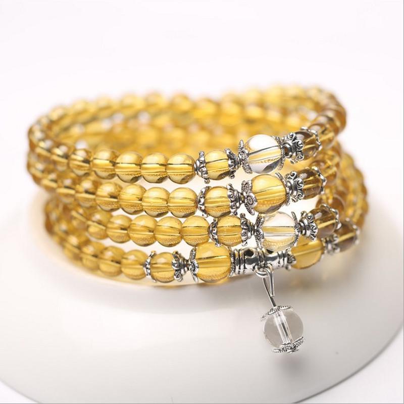 Amethyst and Citrine Glass Bracelets - Fashionable Accessories