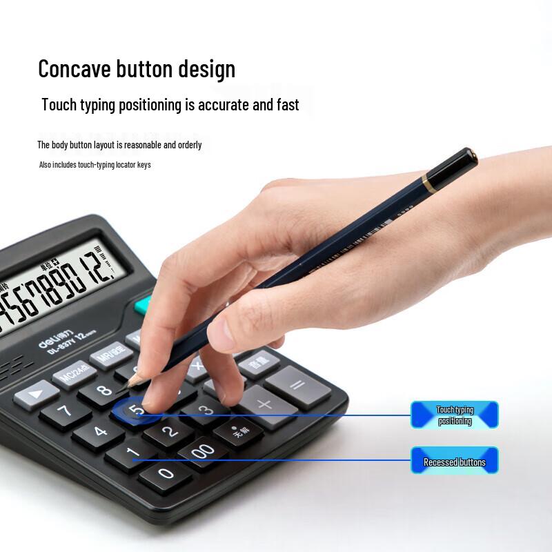 Deli 12-Digit Voice Desktop Calculator 837Y