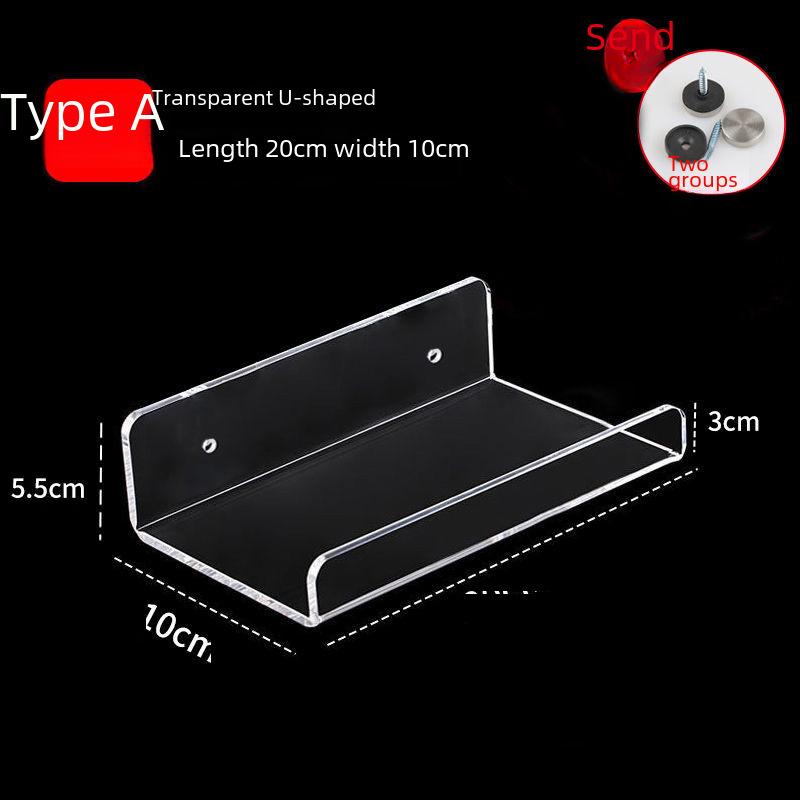 Прозрачный акриловый U-образный настенный стеллаж для хранения вещей для кухни и ванной комнаты