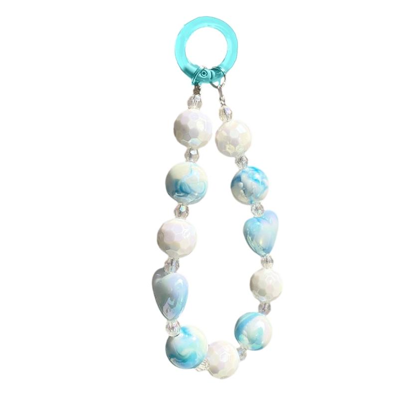 Handmade Beaded Phone Chain Elegant Crystal Wristlet, Fashionable Wrist Lanyard Accessories Suitable for Smartphone Bags