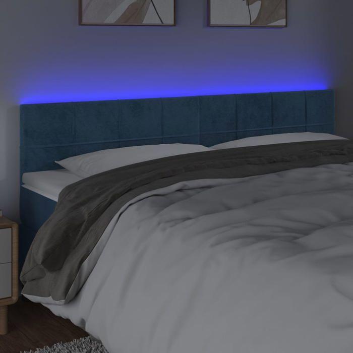 VidaXL LED Headboard Bedroom Furniture Double Bed Accessory Head of Bed Frame Interior Dark Blue 3121670