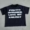 Американский Y2K Ретро Стиль Красивая Любовь Моя Энергия Мужская Футболка Лето Новинка Ретро Мода Мужская и Женская Уличная Одежда