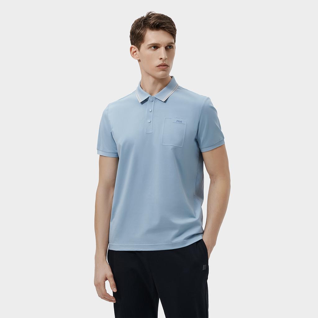 New FILA Polo Shirt Men's Bamboo Prosperity Blue F11M317107F-BU