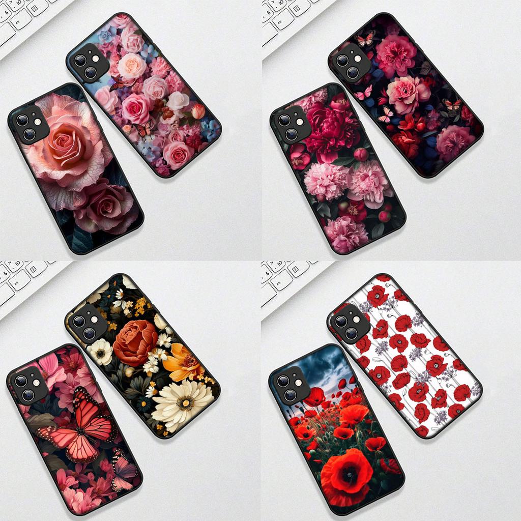 Чехол для Xiaomi Poco C75 C65 C85 X7 X6 M8 F7 F8 Ultra F6 Pro Корпус Чехол для телефона Красная Роза Элегантный Цветок Розовый Пион