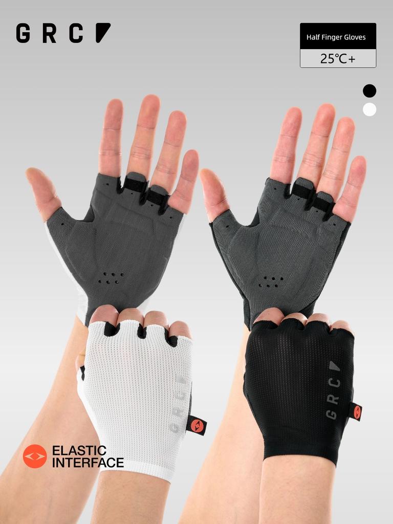 Grc Spring and Summer Cycling Gloves Double Arrow Non-Slip Wear-Resistant Reflective Breathable Bicycle Road Bike Half-Finger Gloves
