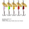 5Pcs Spinner Spoon Metal Bait Fishing Lures Treble Hook Design Portable Rotating Sequins Crankbait Spoon Baits Set