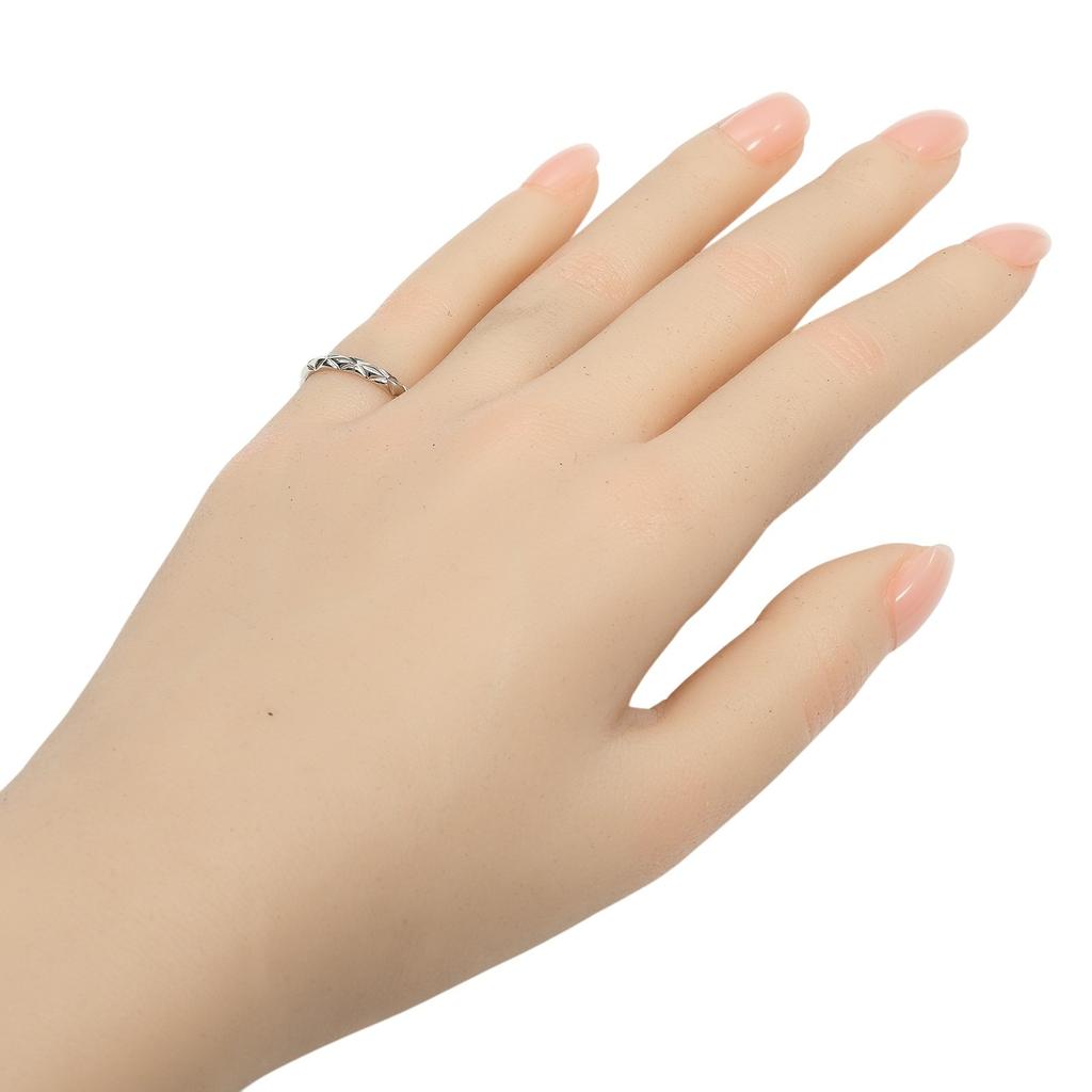 CHANEL Matelasse Small Ring Pt950Platinum #3.9(US Size) 2.4g Women Used