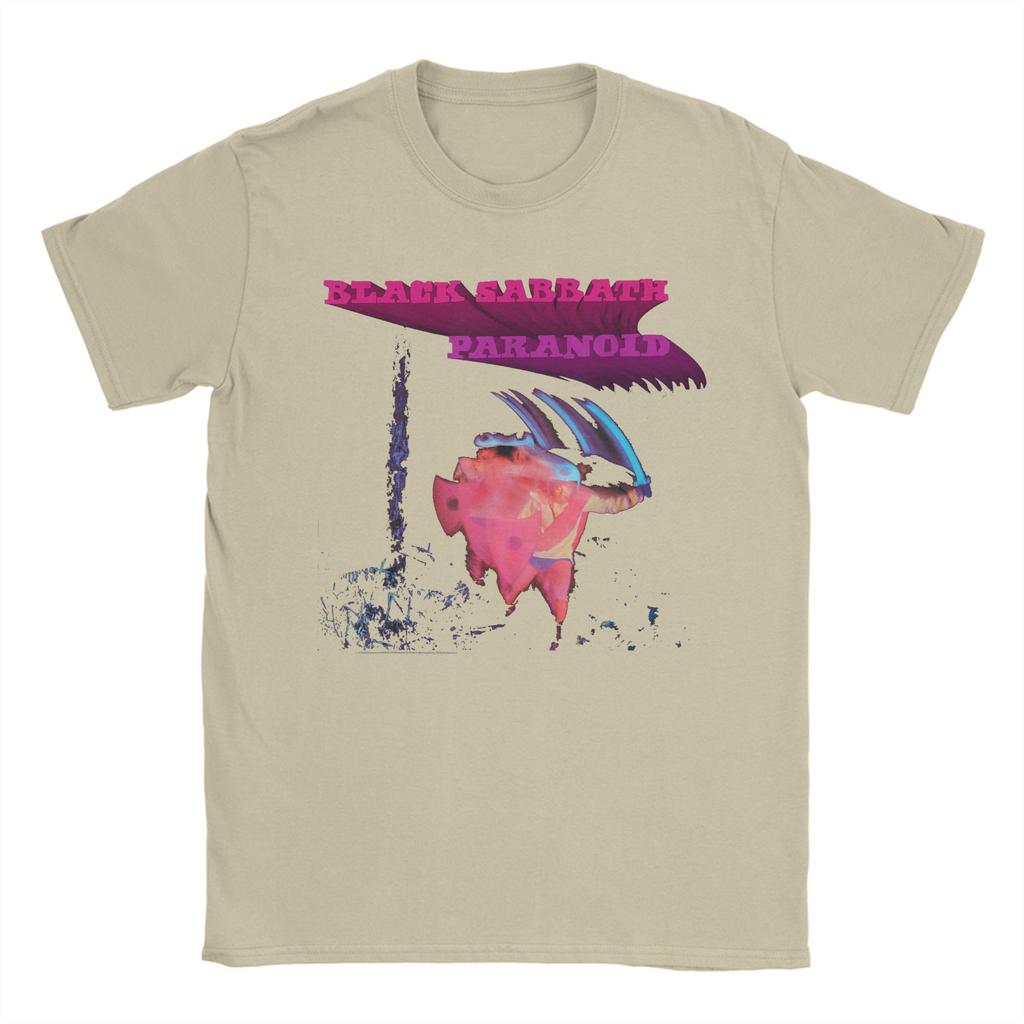 Black Sabbath Paranoid Motion Trails T Shirt Men's  100% Cotton Funny T-Shirts O Neck  Tee Shirt Short Sleeve Clothing Plus Size
