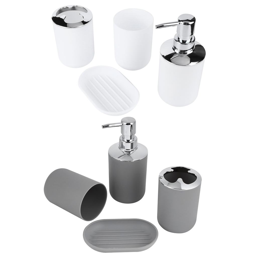 4Pcs/Set Bathroom Kit Accessory Plastic Lotion Bottle Storage Cup Rinse Cup Soap Dish