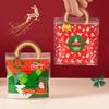 10 Pcs Christmas Candy Bag Biscuit Plastic Handbag Cartoon Elk Snow Man Pattern Christmas Party Packaging Bag Xmas Supplies