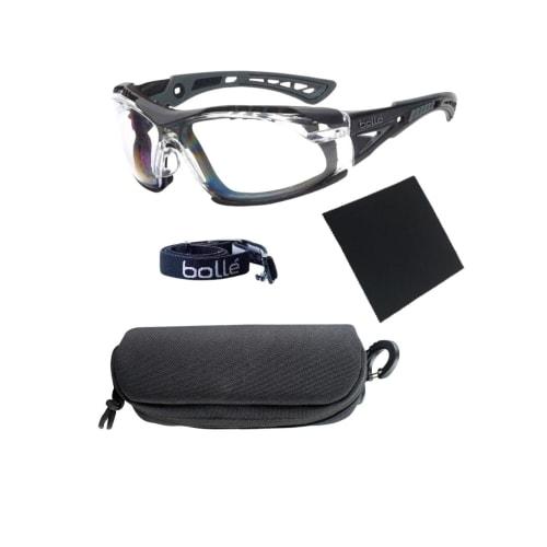 CIWS Volley Rush Plus Gasket, Strap, MOLLE Case, Lens Cloth, Airsoft (Wolf Gray Frame, Clear Lens, Black Case)