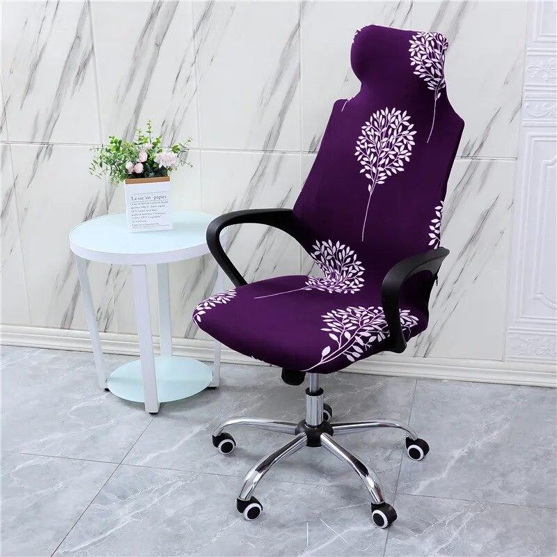 Stretch Game Chair Cover with Headrest for Office Internet Cafe Computer Armrest Gaming Chair Covers Printed Fabric Seat Case