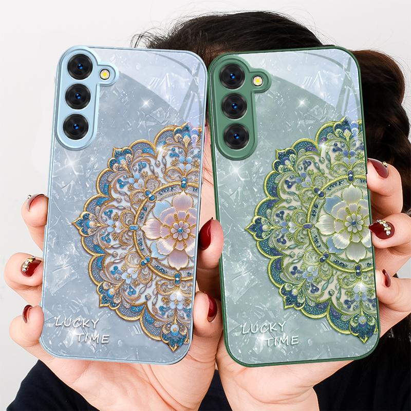 Ароматная Золотая Мандала Для Samsung S26 S22 S8 S9 S10 S20 Ultra S21 Pro S22 Plus S23 FE S24Ultra S25 Edge S24+ Стеклянный Чехол Для Телефона