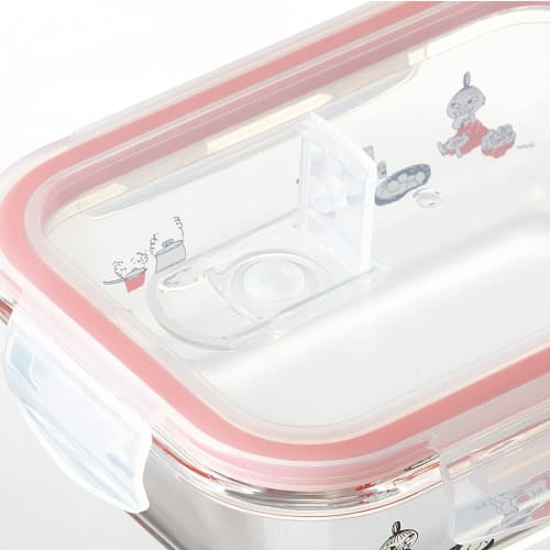 Skater Heat-resistant Glass Storage Container Moomin Kitchen 650ml M with Lid Valve 4-Point Lock GBST7-A
