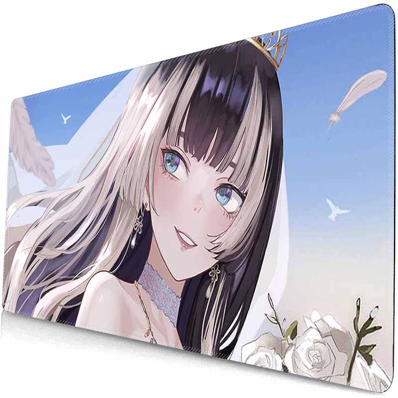 Игровой большой коврик для мыши Kawaii Виртуальный идол Резиновый коврик для мыши Аниме Девочки J_Juufuutei R_Raden HD Коврик для мыши Нескользящий коврик для клавиатуры
