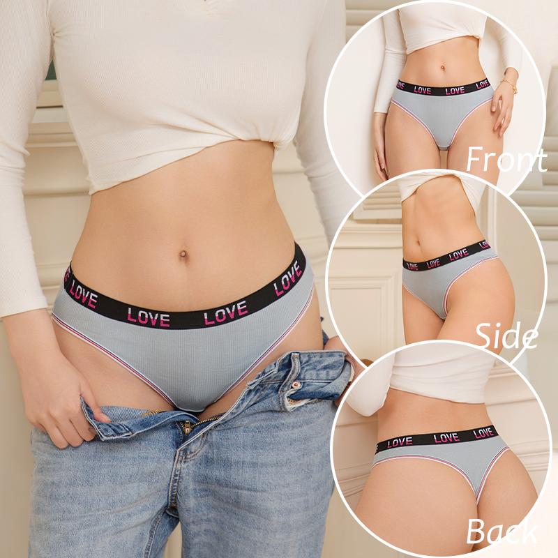 3Pcs/Set Women's Cotton Panties Sexy Sport Low Waist Briefs S-XL Comfortable Underwear Female Soft Color Underpants Lingerie