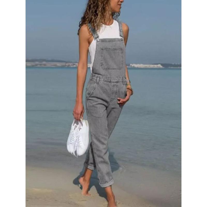 Женские джинсовые комбинезоны, свободные джинсы на подтяжках