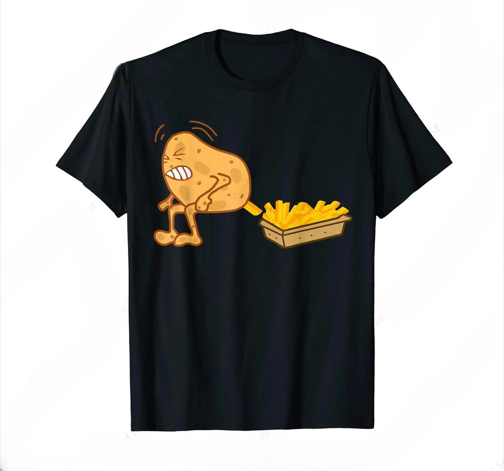 Funny French Fries Design for Men and Women, Potato Lovers T-shirt Summer Fashion Women's Clothing