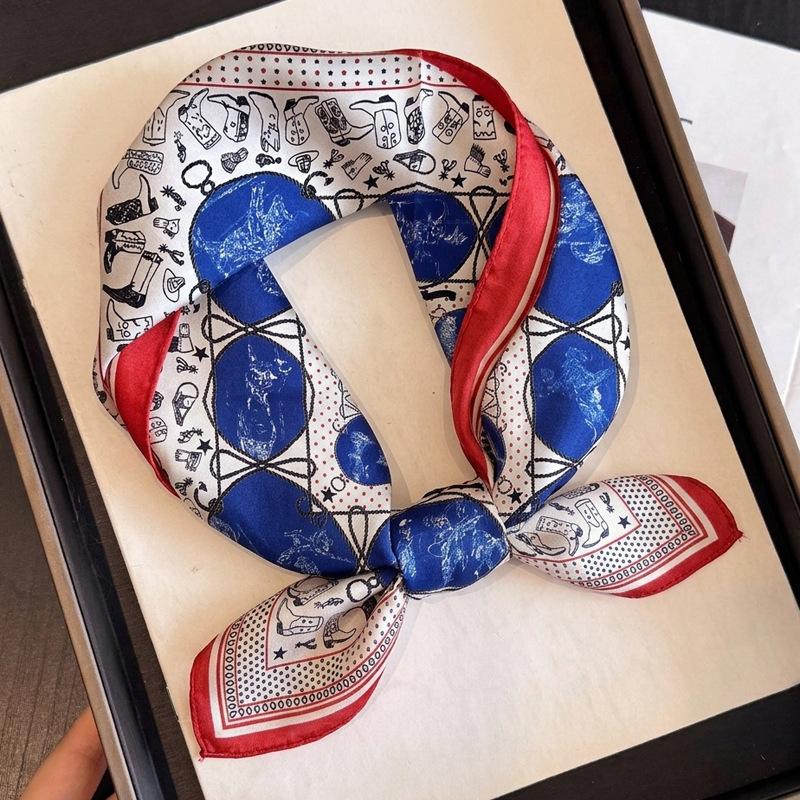 111 mulberry silk small square scarf spring, autumn and winter Korean silk scarf female cat baby scarf versatile 11cm tide