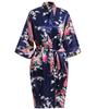 Silk Satin Wedding Bride Bridesmaid Robe Floral Bathrobe Short Kimono Robe Night Robe Bath Robe Fashion Dressing Gown For Women