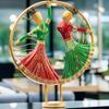 Vibrant Graceful Dancers Tabletop Showpiece - Iron Hand-Painted Home Decor - Ideal for Wedding, Anniversary & Housewarming Gifts (Circle Dancers)