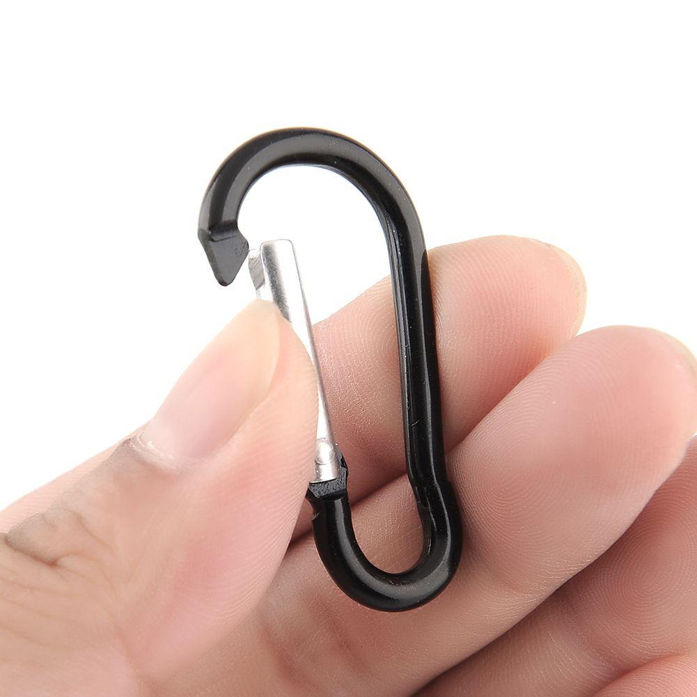 Black-color Aluminium Equipment Alloy Carabiner Buckle Keychain Camping Hiking Hook Climbing Button