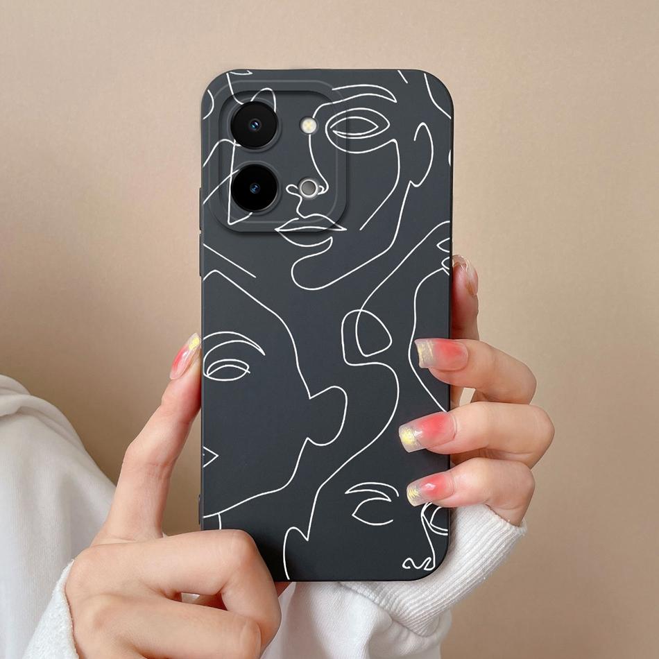 Чехол для Vivo Y28 Y28S Простой с бабочкой Высококачественная задняя крышка из жидкого силикона для Vivo Y 28 4G 5G Полная защита корпуса телефона