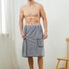 Bathing Pants Men Bath Towel with Pocket Breathable Highly Absorbent Wearable Swimming Beach Bath Towel Bathroom Accessories