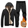 Спортивный костюм, мужские зимние толстые повседневные толстовки, комплекты спортивной одежды, теплые толстовки, флисовая куртка из 2 предметов + брюки, мужские s Moleton