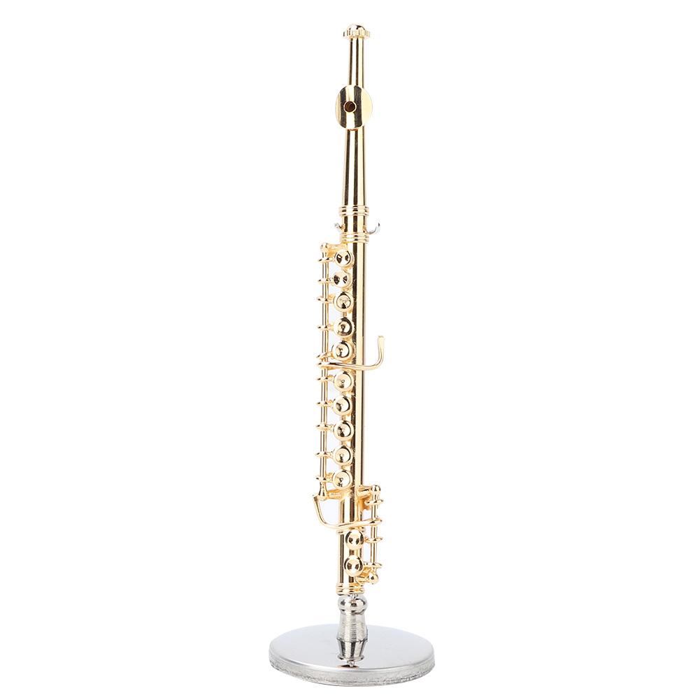 11CM Mini Gold Flute Model Musical Instrument Model Musical Gifts Home Decor Ornaments